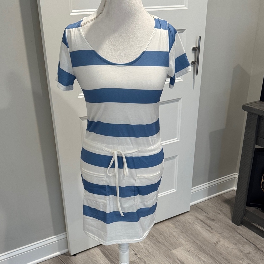 Cupshe Light Blue and White Dress new